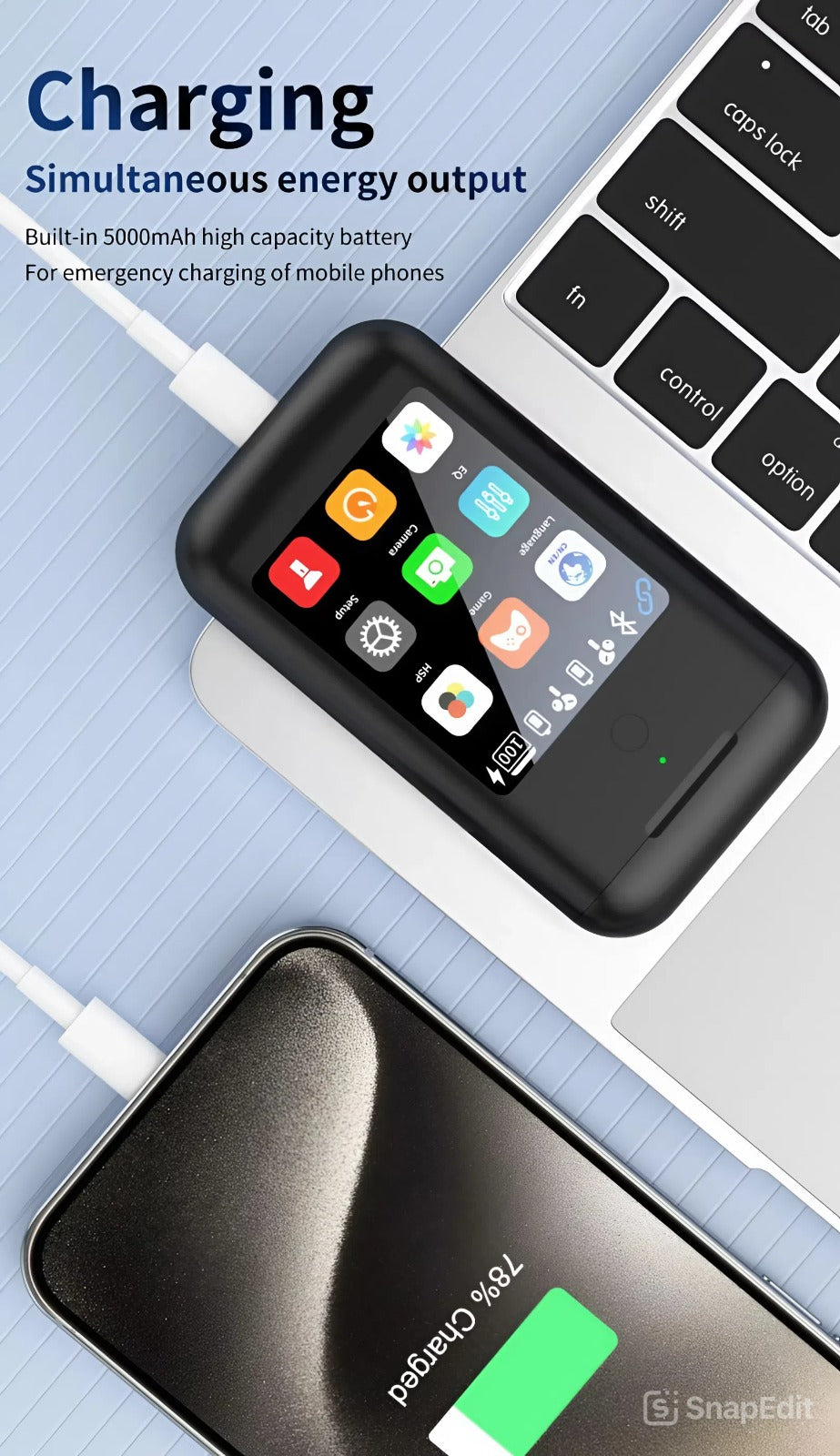 TF20 MULTIPURPOSE POWERBANK WITH AIRPODS AND DISPLAY